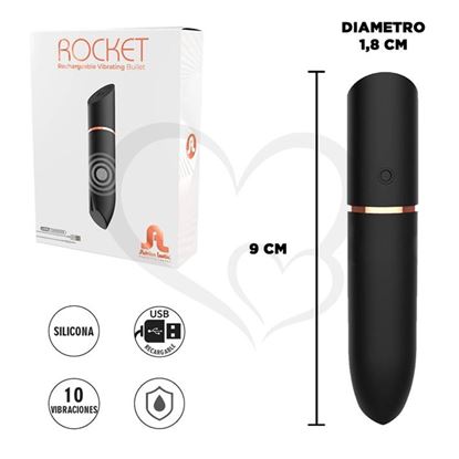 Rocket Recargable usb bala vibradora de varias velocidades